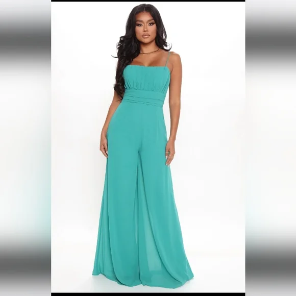 Fashion Nova | Pants & Jumpsuits | Aqua Jumper | Poshmark